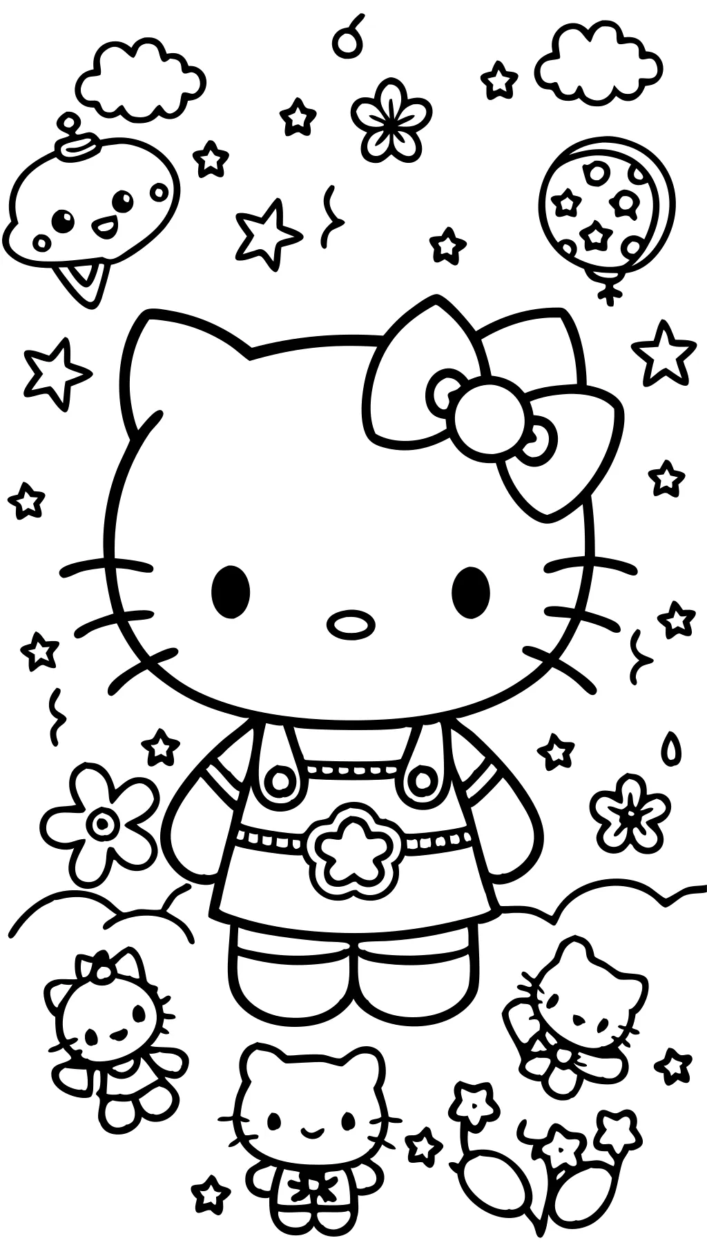 Hello Kitty y querida Páginas para colorear de Daniel